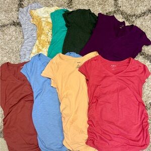 LOT of 9 Maternity Short Sleeve Shirts - Size Small (Sonoma, Motherhood, A•GLOW)